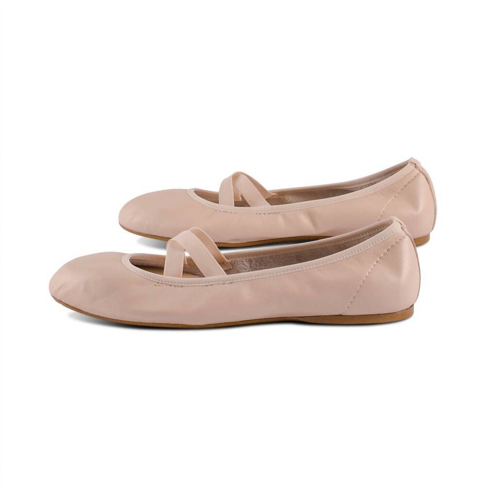 NEW PAPANATAS women's criss-cross strap flats in nude leather